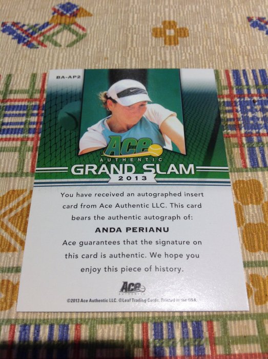 2013 ACE Grand Slam - Anda Perianu 簽名卡