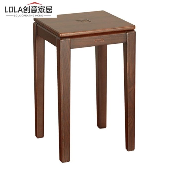 免運-實木凳子時尚創意客廳家用高方凳簡約餐桌凳可疊加成人白蠟木矮凳-LOLA創意家居