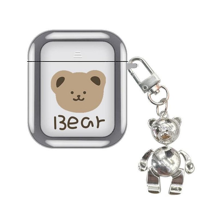 可愛韓國小熊適用AirPods Pro2保護套卡通2/3代蘋果無線耳機軟殼耳機盒 耳機保護殼 保護套 藍牙耳機套 耳機殼