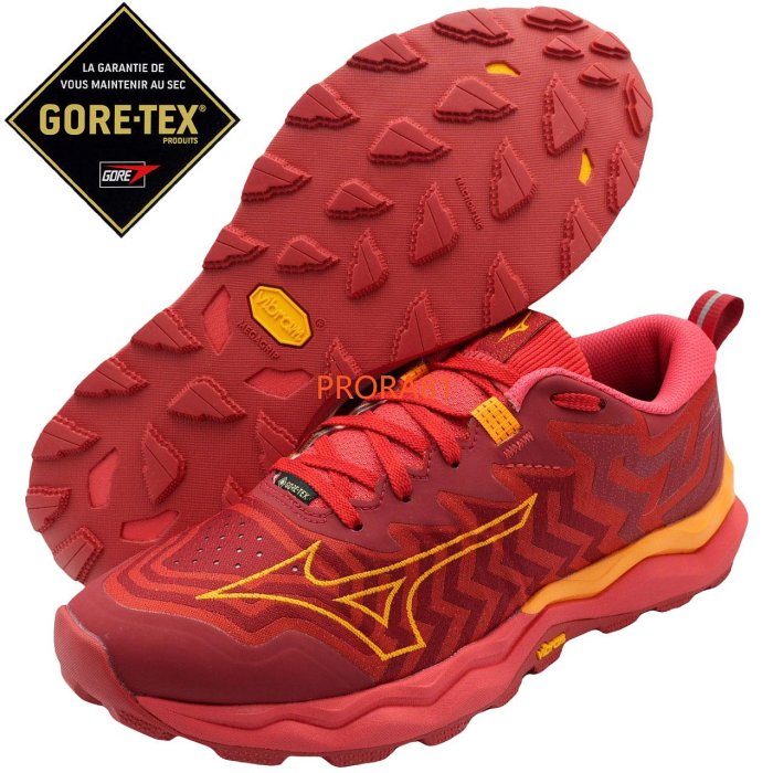 Mizuno J1GJ-245602 紅X橘GORE-TEX 防水慢跑鞋【黃金大底，有12號 