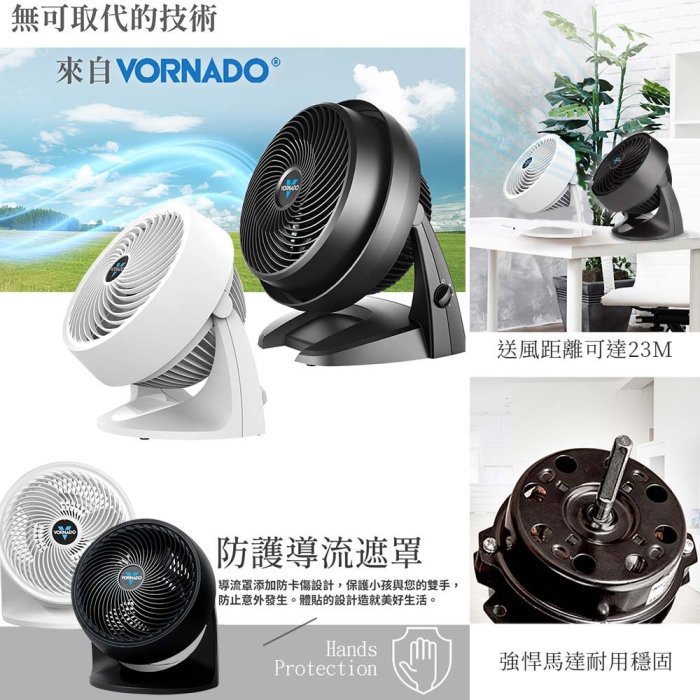 美國 VORNADO 沃拿多 5-8坪渦流空氣循環機  633-TW / 633W-TW白色 / 633B-TW黑色