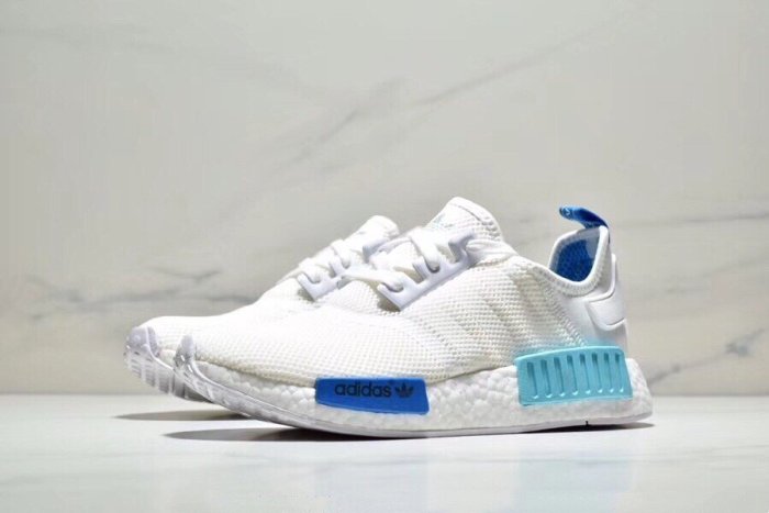 Adidas nmd white blue sale glow