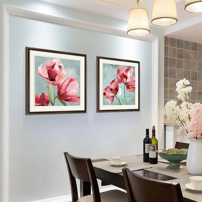 現代美式鄉村田園玫瑰花掛畫法式輕奢花卉裝飾畫客廳餐廳臥室壁畫熱心小賣家