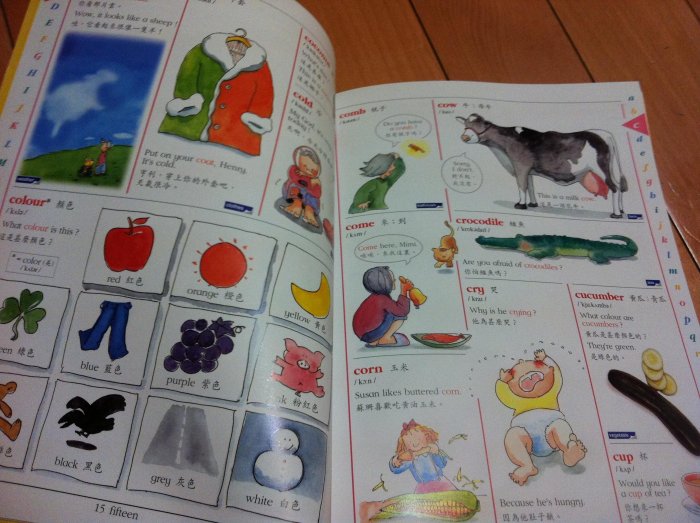 兒童圖畫字典書 Children's picture dictionary +2片CD (全新.汪培珽. 廖彩杏)