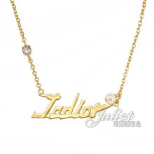 【茱麗葉精品】全新商品 Dior Jadior 英字LOGO水鑽珍珠裝飾項鍊.金 現貨