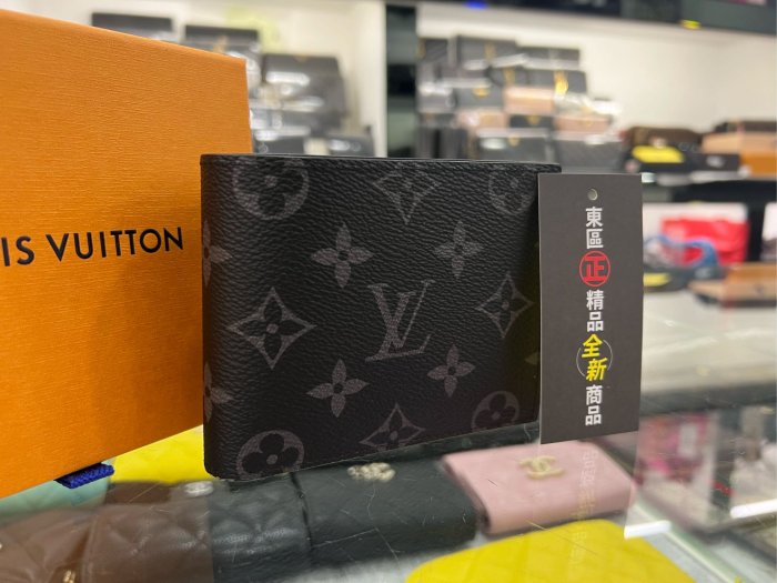 ㊣東區正精品㊣LOUIS VUITTON LV MARCO M62545 全新黑花內零錢袋對開4卡短夾 RZ4285