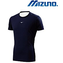 (C1) MIZUNO 美津濃 男款 Slim FIT  緊身衣 運動上衣抗UV -12TA8C0314 丈青 [迦勒]