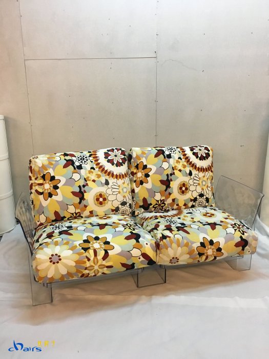 【挑椅子】Pop Seater Outdoor Fabrics 普普風花布雙人沙發。黃花。(復刻版) SOFA-01