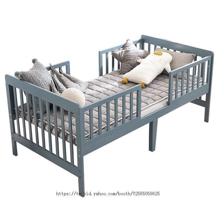 韓國實木嬰兒床拼接大床帶護欄床邊床邊床雙胞胎小孩新生兒寶寶床