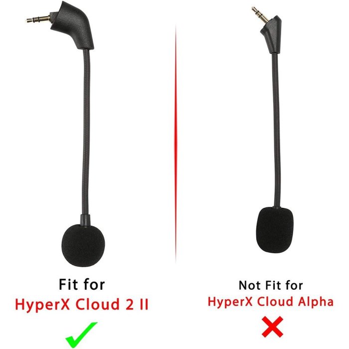 Cloud 2 遊戲耳機麥克風適用 HyperX Cloud II,Cloud X,Cloud Sliver 可拆卸電競