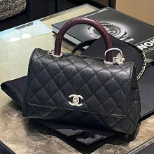 Chanel A92990 Coco Handle Flap 小型把手 蜥蜴把手 鍊帶肩背包 黑配紅把手 現貨