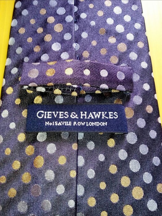 領帶，義大利GIEVES & HAWKES 絲質領帶 NO1 SAVILE ROW LONDON , ITALY 製