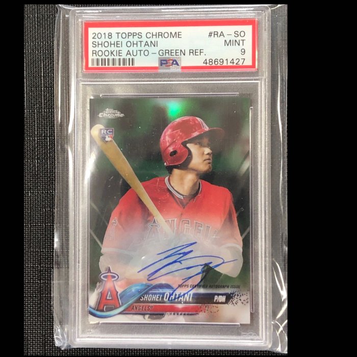 2018 Topps Chrome Green Refractors Ohtani Auto Rc PSA9 限量99張 大谷翔平(適用兩件九折優惠方案）