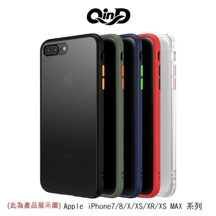 *Phone寶*QinD Apple iPhone Xs Max 雙料膚感保護殼 獨立式按鍵 高出鏡頭設計 側邊軟邊設計