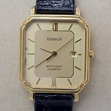 《寶萊精品》Tissot 天梭表金黃多角長型石英男子錶