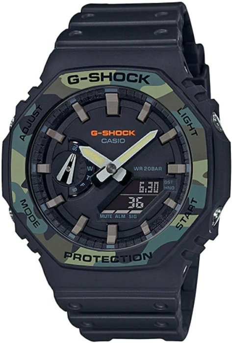 Casio G-Shock  GA-2110SU-3A GA2100
手錶 200米 防水 碳纖維 超薄 雙顯 八角 AP 皇家橡樹 寶格麗 黑迷彩 軍綠 黑色