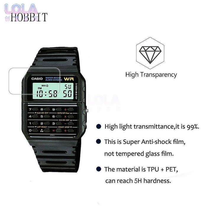 全館免運 【3片裝】Casio卡西歐 手錶螢幕膜 CA53W-1 DBC611G-1D EAW-DBC-32-1AV 防