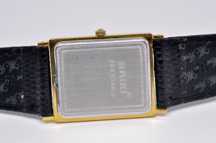 《寶萊精品》RADO 雷達表金黑方長型石英女子錶