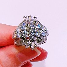 99192 大千典精品 秦老闆 流當品 天然鑽石戒指 共3.70克拉 圓鑽 華麗宴會設計 滿鑽 9顆20分鑽 母親節禮物 配件