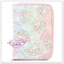 小花花日本精品♥ Hello  Kitty 雙子星 多夾層存摺套卡片收納萬用包多功能證件夾 粉色飛馬62007009