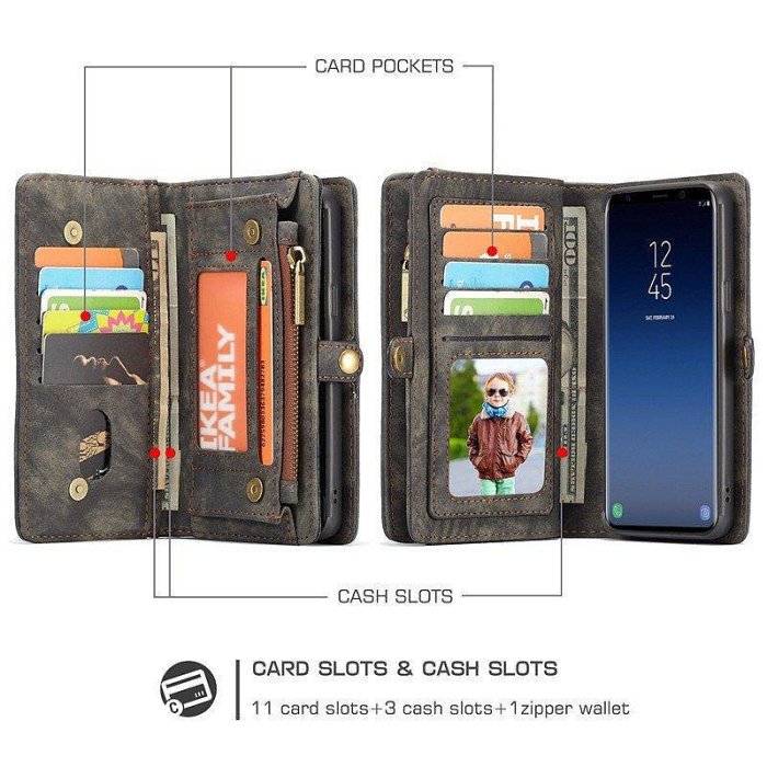 全館滿運 ！復古CaseMe品牌三星Galaxy S10 S9 S8 Plus Note 10 9翻蓋保護手機皮套錢包殼帶卡槽 可開發票