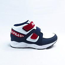 FILA 慢跑鞋 中大童鞋 穩定支撐 抗菌防臭鞋墊 台灣製 2J833X123 藍白紅【iSport愛運動】