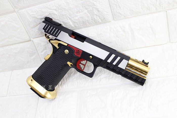 台南 武星級 AW CUSTOM HI-CAPA 5.1 瓦斯槍 黑銀金 ( BB槍BB彈瓦斯槍短槍模型槍氣動槍空氣槍