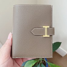 [現貨在台］Hermes Bearn Compact Wallet 經典大象灰金釦 短夾 中夾可放零錢 紙鈔 男女適用