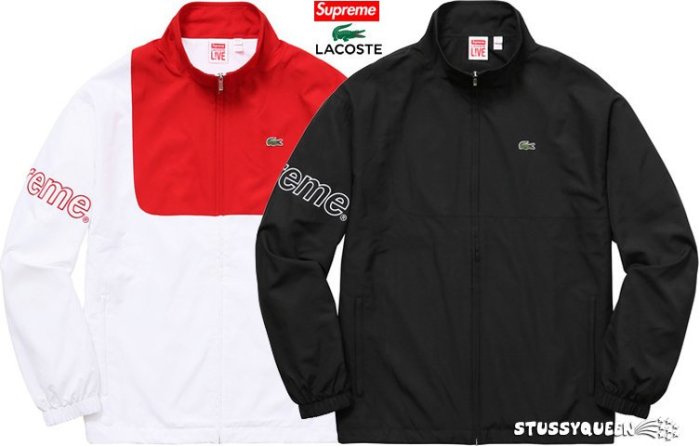 超搶手】全新正品2017 聯名Supreme x Lacoste Track Jacket 鱷魚防風