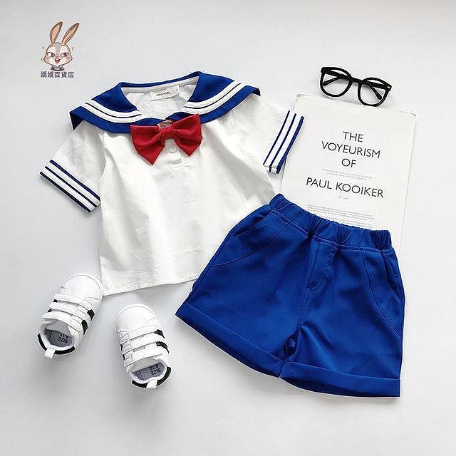【潮派衣櫥】二次元 cosplay 純棉美少女戰士兩件套 夏季 男女童 寶寶學院風 短袖褶裙套裝