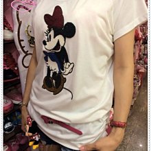小花花日本精品♥ Hello Kitty 迪士尼   米妮上衣 T恤短袖衣服  白色穿洋裝翹屁屁(M)10406502