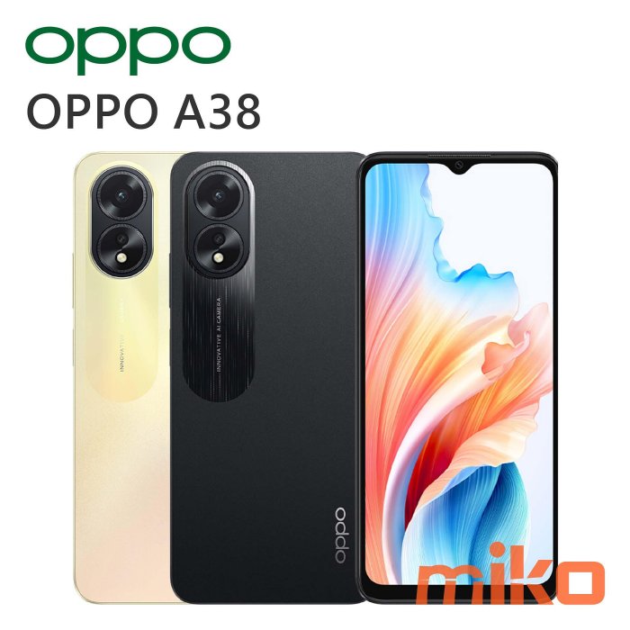 台南【MIKO米可手機館】OPPO A38 6.56吋 4G/128G 雙卡雙待  黑空機報價$3590