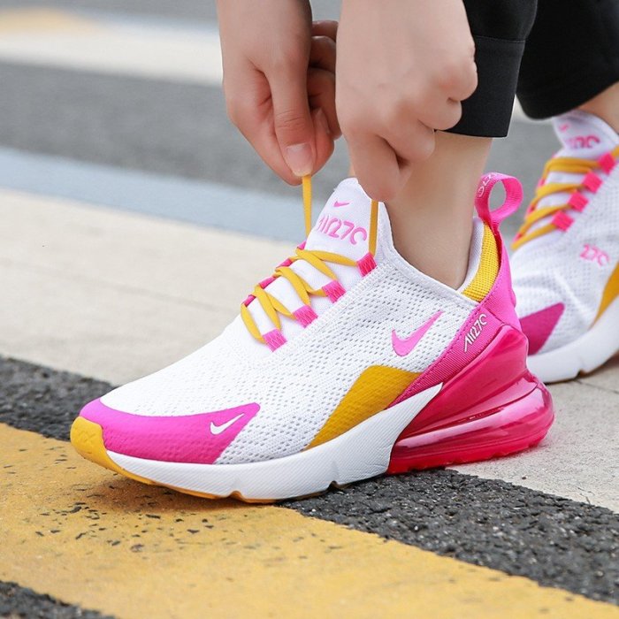 =CodE= NIKE W AIR MAX 270 針織透氣網無縫線慢跑鞋(白桃紅黃) CI1963-166 氣墊 女