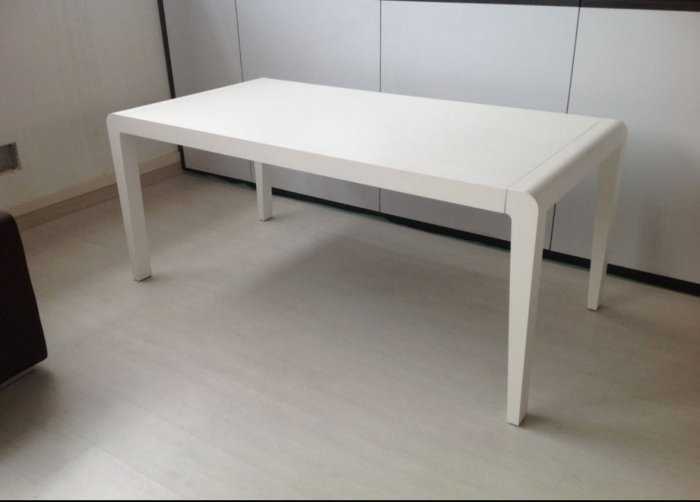 義大利Exteso Pedrali R&D 耐刮白色烤漆特別版山毛櫸木伸縮桌 辦公桌 會議桌 餐桌 長桌 實品很美