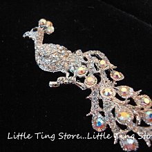 Little Ting Store:婚禮晚宴生日禮物 尾巴白鑽水滴水晶鑽孔雀款別針長針帽針固定厚披肩圍巾胸針