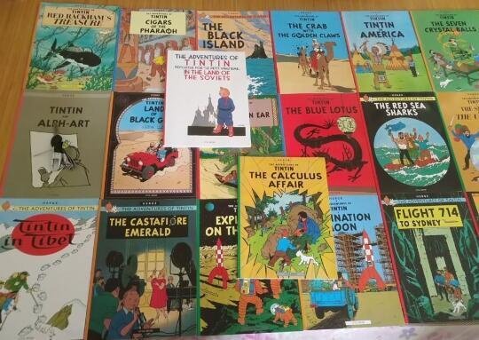 【上品外文書坊】The Adventures of Tintin丁丁歷險記英文版 經典英文原文彩色漫畫 23冊 全套套書