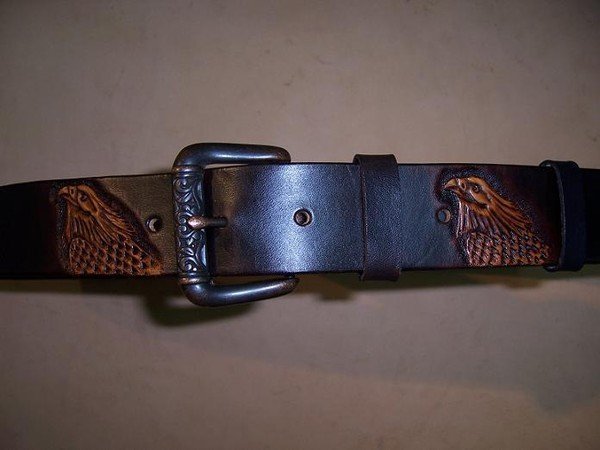 巧將手工皮雕老鷹皮帶獨家專賣可以訂製Cheergiant eagle pattern hand carved belt