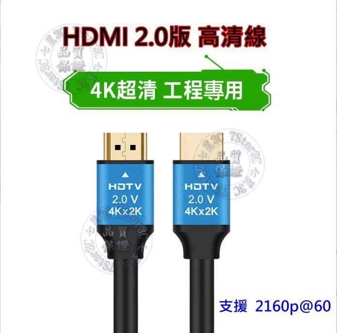 最高品質 HDMI 2.0版 (19+1) 3米 滿芯線 2K4K 保證上 2160P 50公分 50cm 、1米、5米