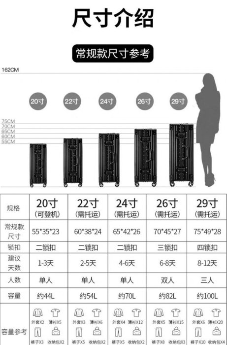 【29吋】可訂製直角拉鏈拉桿箱萬向輪行李箱