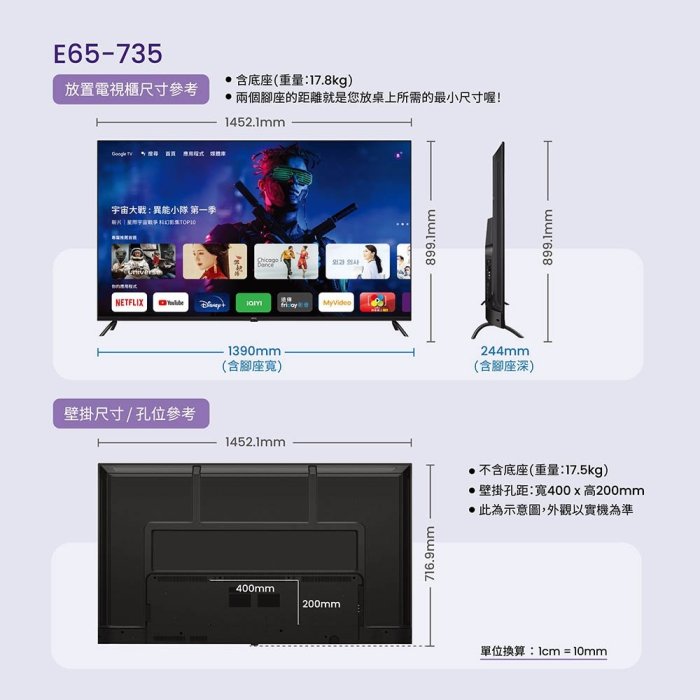 泰昀嚴選 BenQ 65型Google 低藍光不閃屏護眼4K連網顯示器 E65-735 線上刷卡免手續 全省配送安裝 B