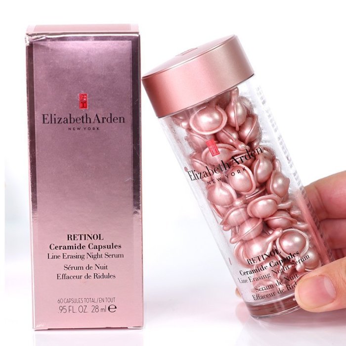 Elizabeth Arden伊麗莎白雅頓小粉膠玫瑰金膠時空煥活面部精華膠囊緊緻修護60粒裝