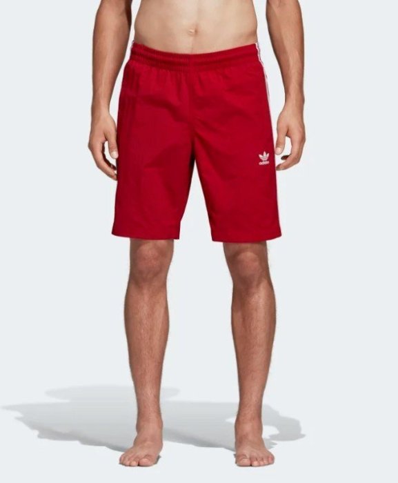 【豬豬老闆】ADIDAS SWIM SHORTS 風褲 三線 口袋 短褲 男款 藍 DV1578 紅 DV1585