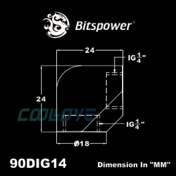 小白的生活工場*Bitspower炫銀90度雙內牙G1/4“轉接座(BP-90DIG14)