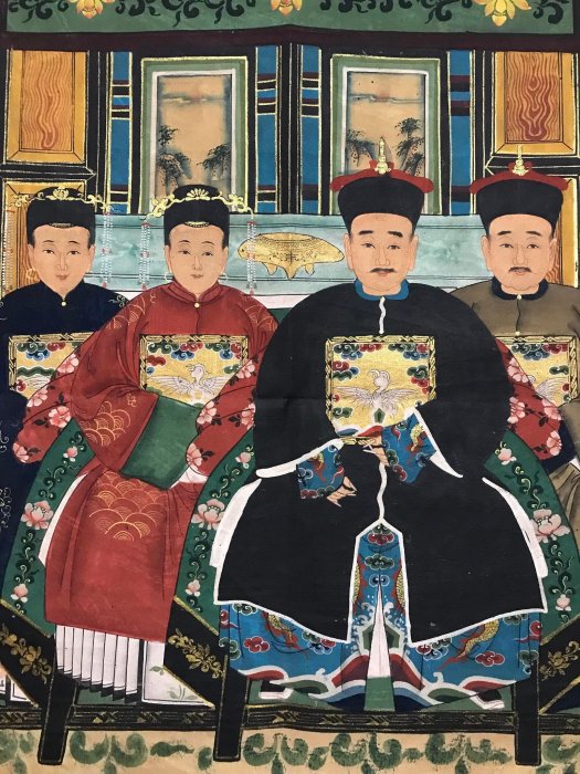 編號：hd75 仿古老畫 手繪油畫 布畫 大清皇帝家族畫像、畫工精美細膩 3120 材質：布尺寸：104x601975