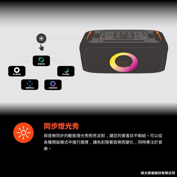 現貨【官方授權公司貨】JBL Partybox On The Go Essential 便攜式燈光派對藍牙喇叭 IPX4