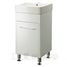 ~ LZ麗緻衛浴~43公分方型瓷器面盆加靚亮白鋼琴烤漆防水下浴櫃