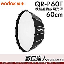 【數位達人】神牛 Godox QR-P60T 快裝拋物線柔光罩 60cm／保榮卡口 攝影棚 快收罩 柔光罩 柔光箱