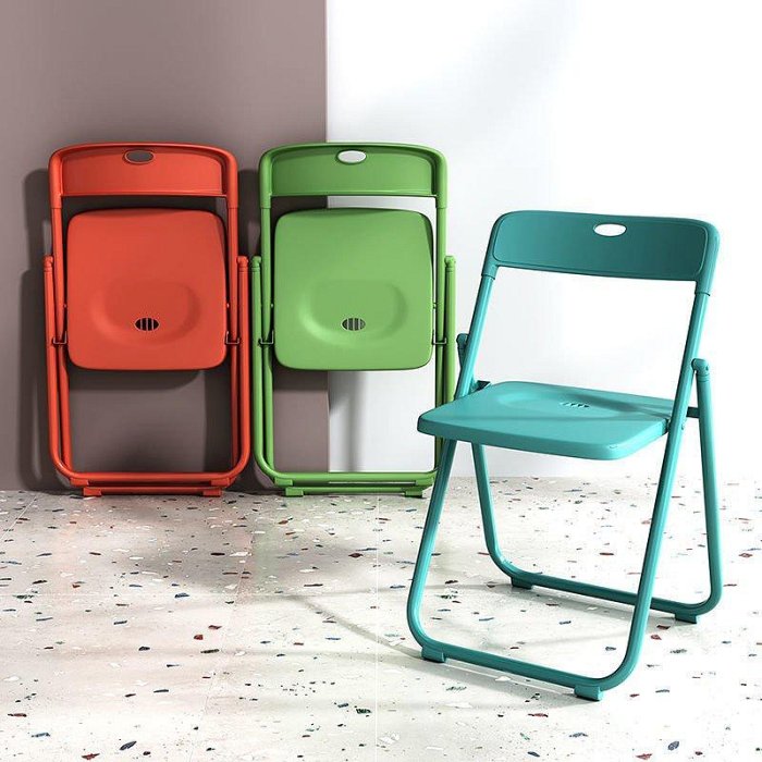 塑料折疊椅會議靠背椅便攜式辦公培訓椅子戶外釣魚折疊凳子傢用椅