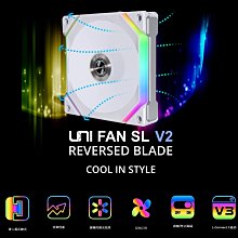 小白的生活工場*聯力 UNI FAN SL120 V2 12公分積木風扇/反向葉片(黑/白)二色可以選