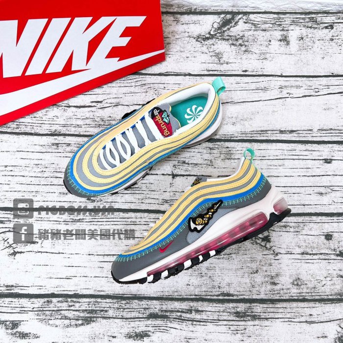 【豬豬老闆】NIKE AIR MAX 97 SE (GS) 灰黃 復古 毛毛蟲 氣墊 休閒鞋 大童 DN4381-001